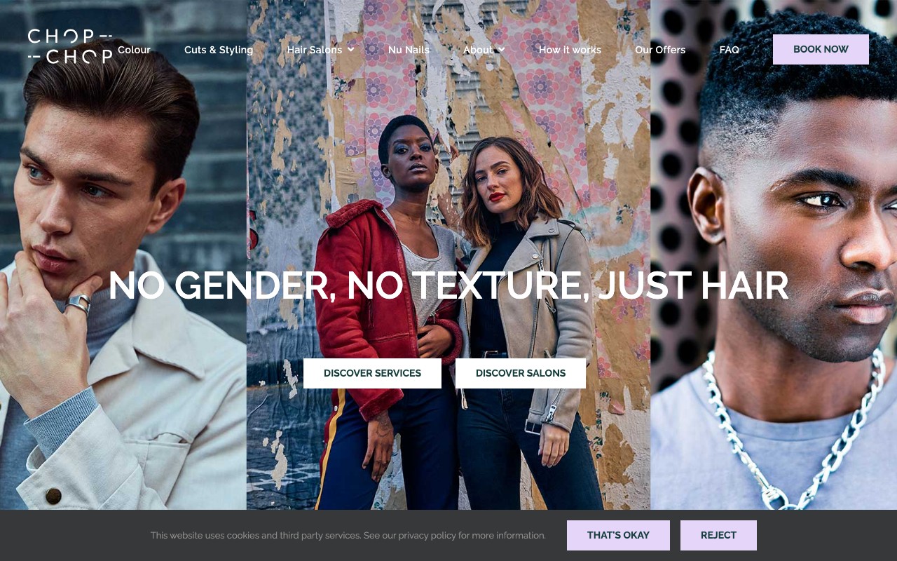 Screenshot do site Chop Chop London