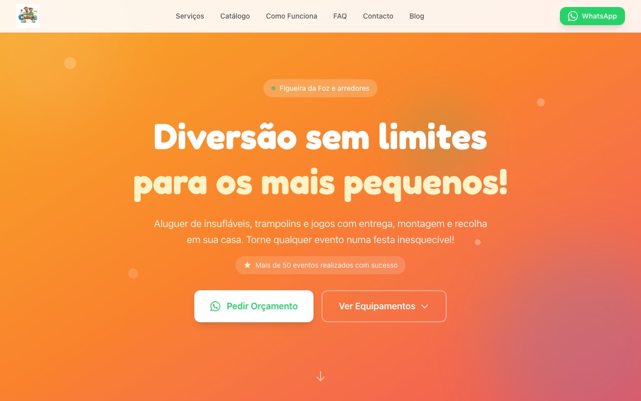 Screenshot do site Modo Criança