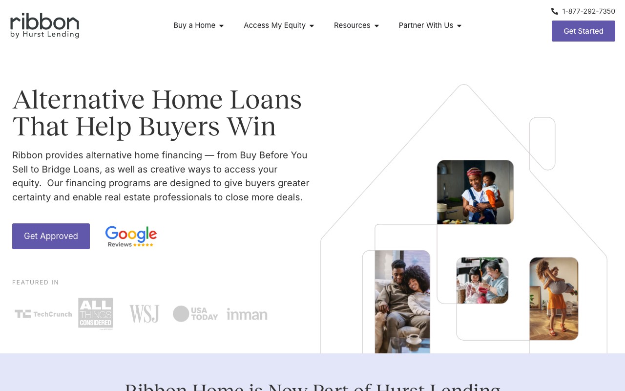 Screenshot do site Ribbon Home